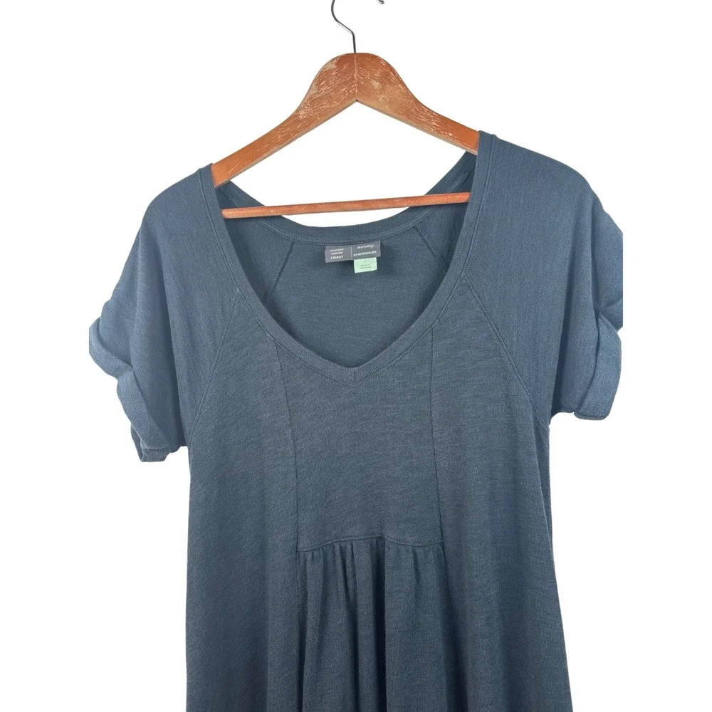 Saturday Sunday Kathie S Anthropologie Dress Blue Short Sleeve Ruffle Hem Casual - Picture 3 of 10